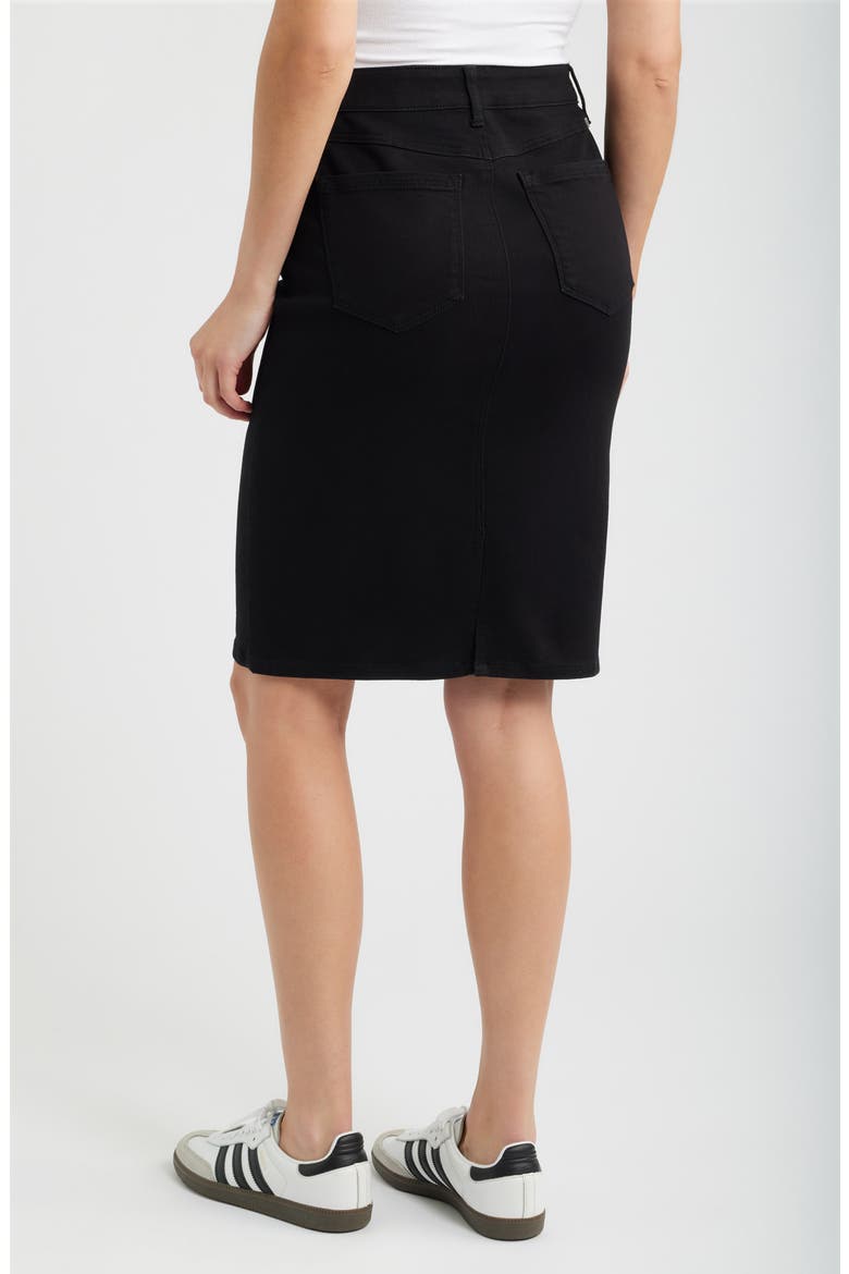 High Waist Denim Skirt, Alternate, color, BLACK