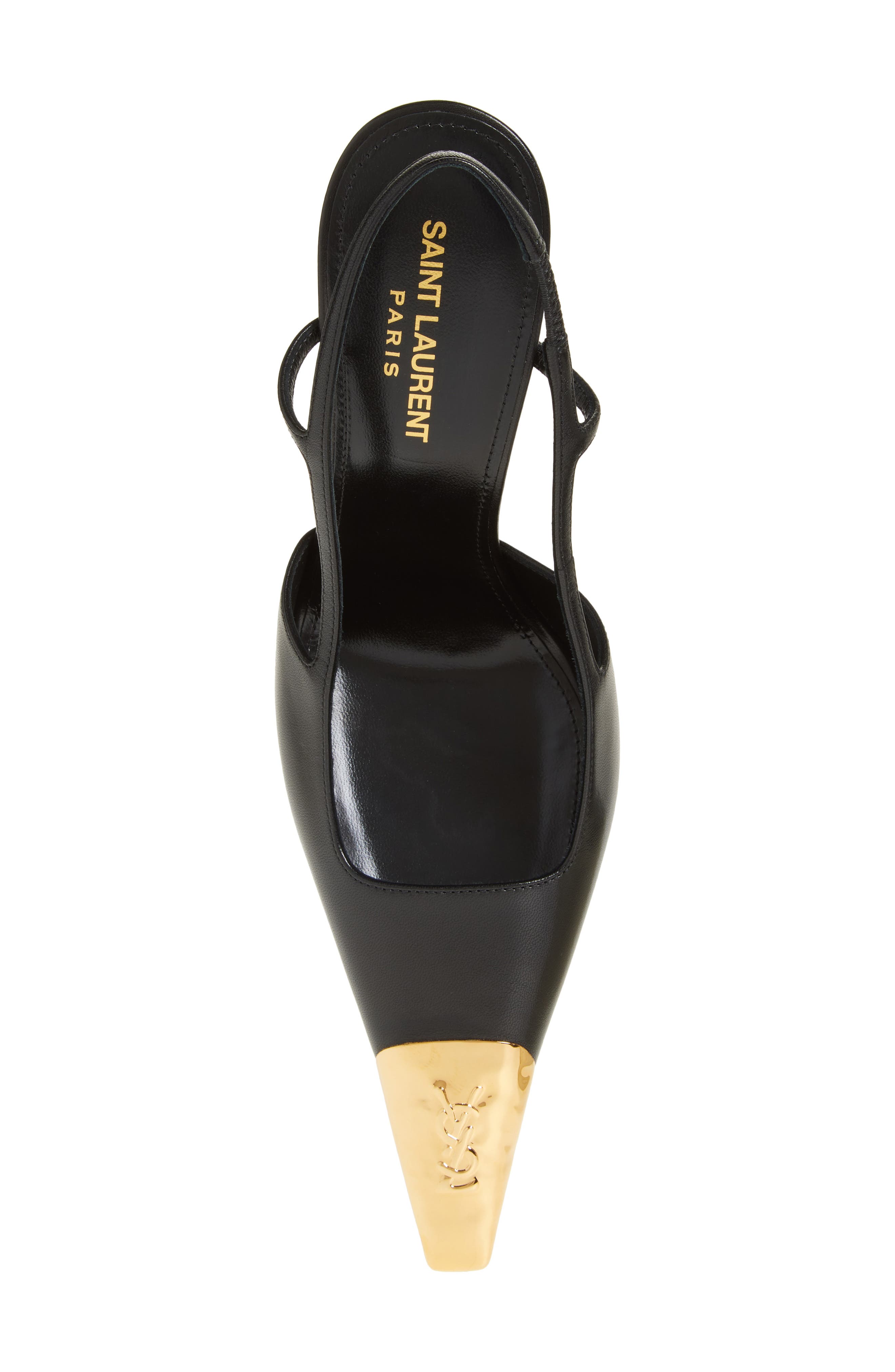 Saint Laurent Jeanne Slingback Pump, Alternate, color, Black/ Black