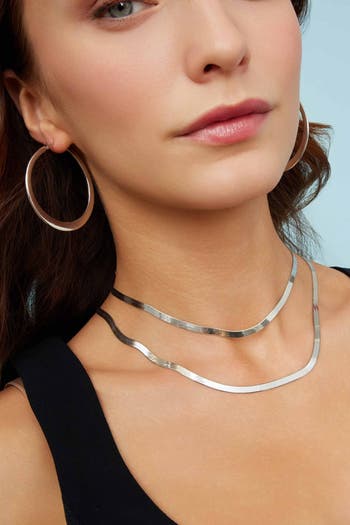 Mirage Herringbone Necklace in Sterling Silver