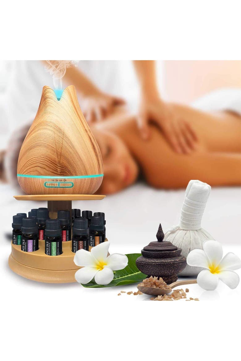 Ultimate Aromatherapy 400ml Essence Diffuser with Rotating Display Stand & 20 Essential Oils, Alternate, color, NO COLOR