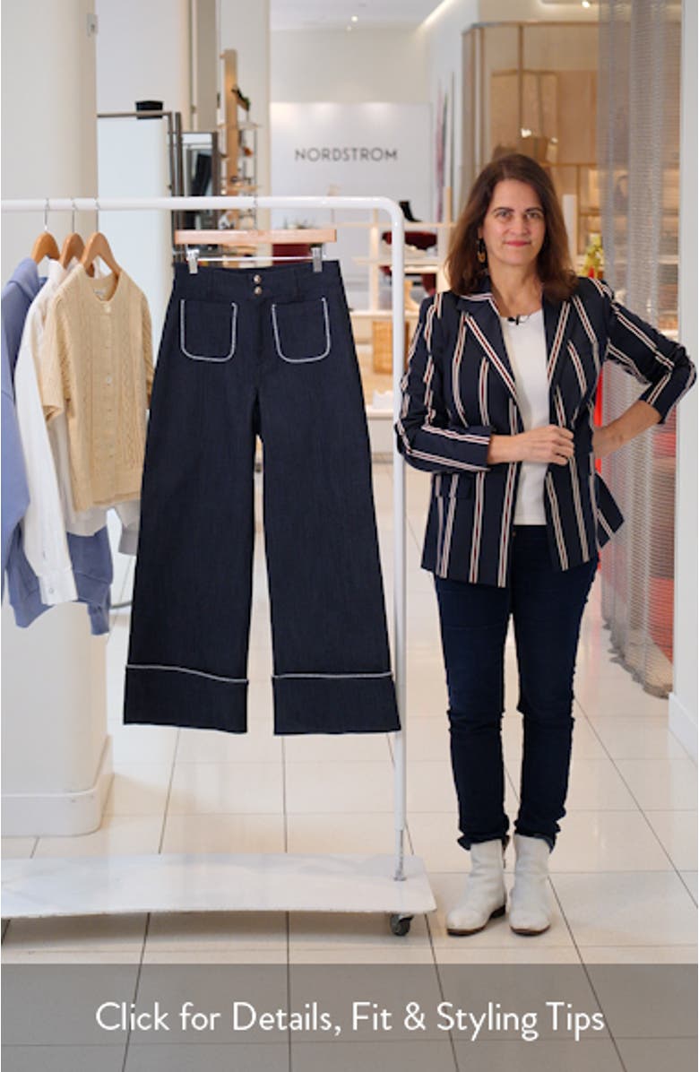 Dorot Twisted Trim Wide Leg Jeans, sales video thumbnail