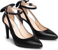 NeroGiardini Bow Ankle Strap Pump