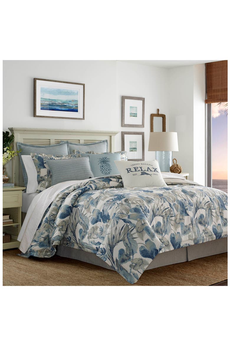 Raw Coast Cotton Duvet Cover & Sham Set, Main, color, BLUE