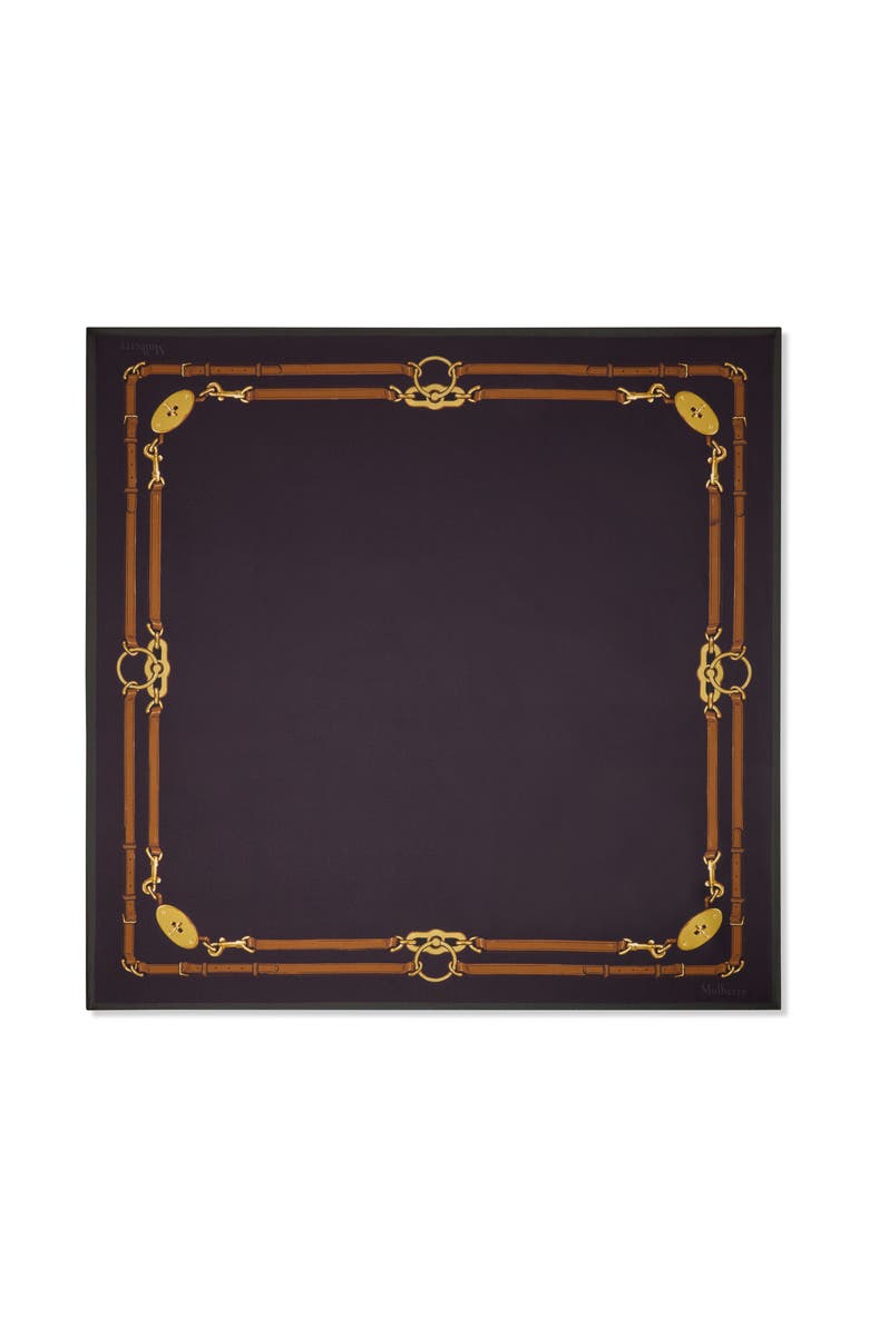 Mulberry Square Scarf - Belted Boarder, Main, color, Deep Aubergine