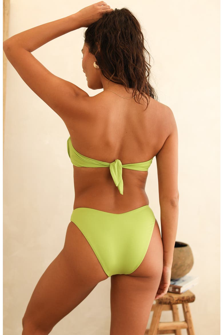 Angel Asymmetrical V-Cut Bikini Bottom, Alternate, color, Olive Green