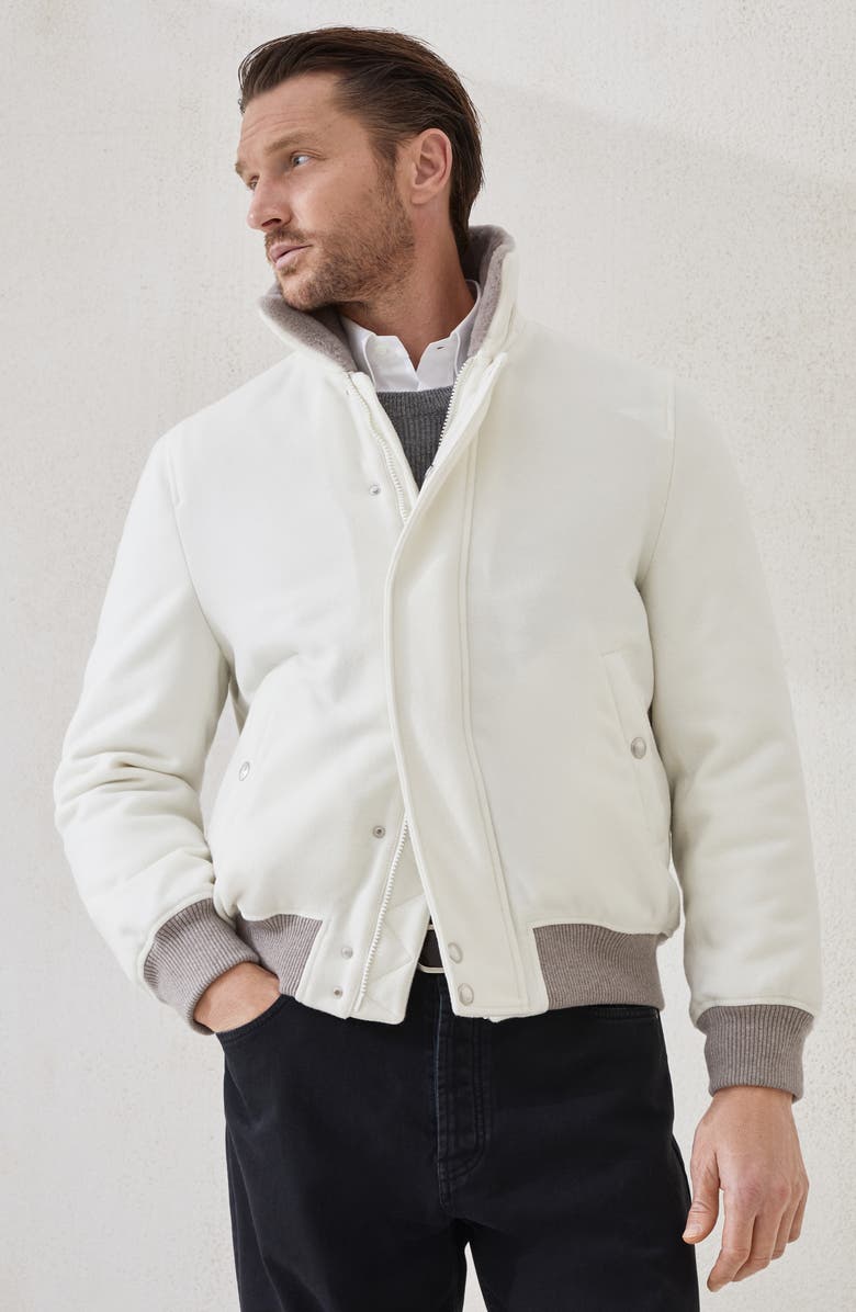 Brunello Cucinelli Aviator jacket, Alternate, color, Panama