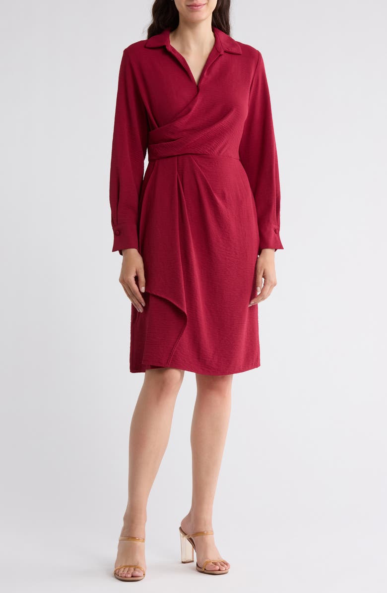 Calvin Klein Long Sleeve A-Line Dress, Main, color,