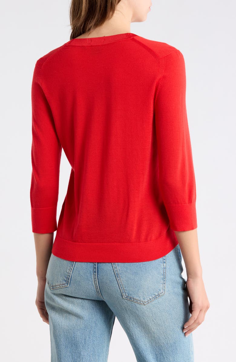 BOSS Fiblure Virgin Wool Henley Sweater, Alternate, color, Bright Red