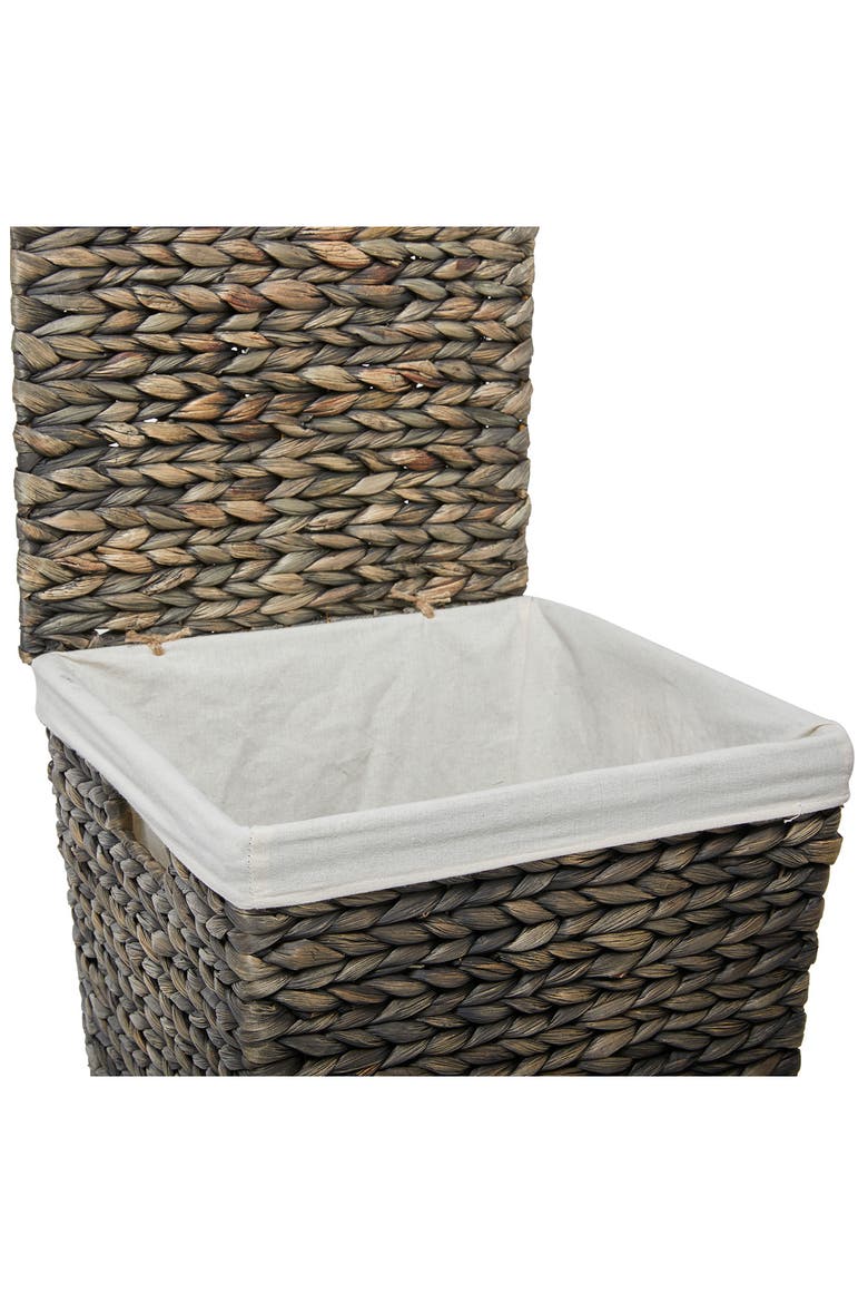 Dark Brown Seagrass Handmade Storage Basket with Liner & Matching Top - Set of 2, Alternate, color, BROWN
