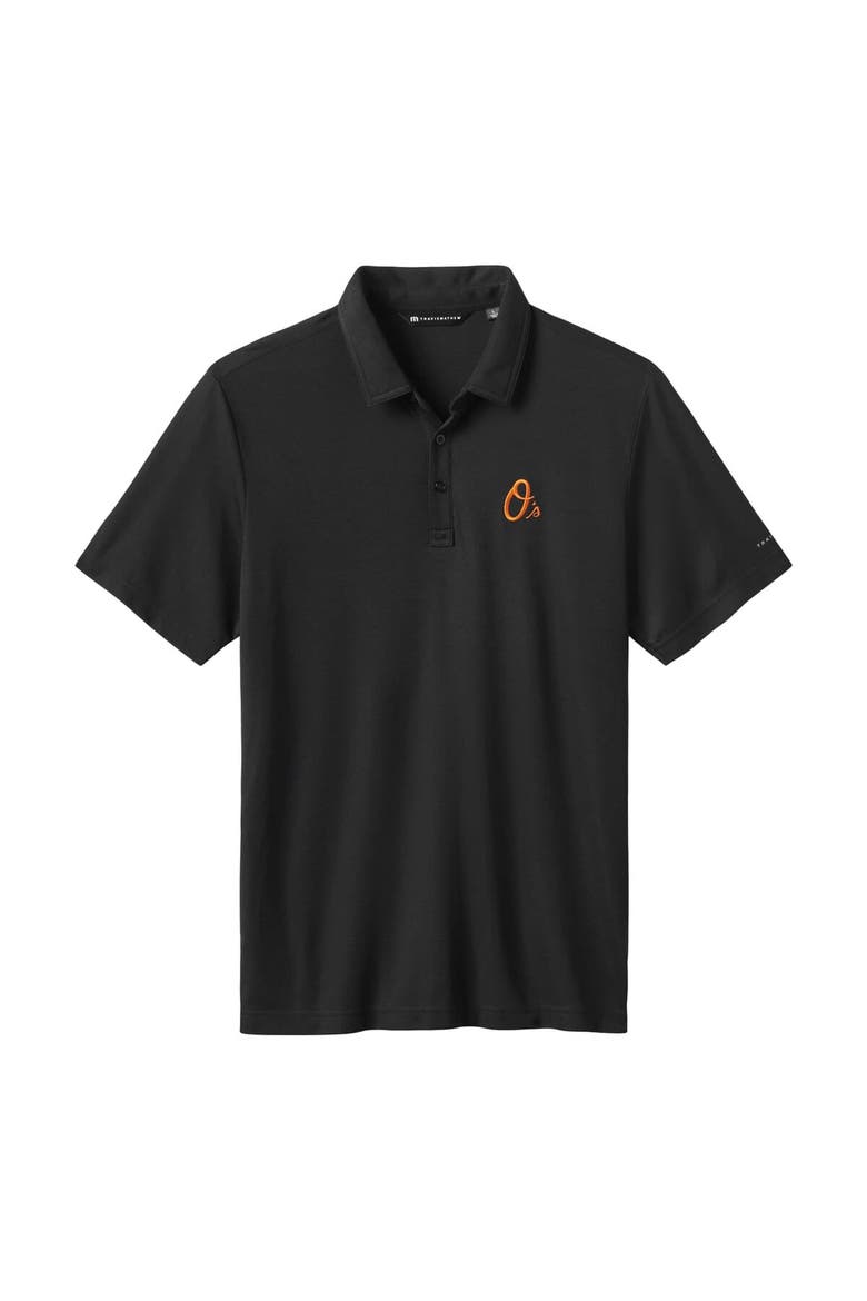 Men's TravisMathew Black Baltimore Orioles Playoff Pitch Tri-Blend Polo, Alternate, color, Black