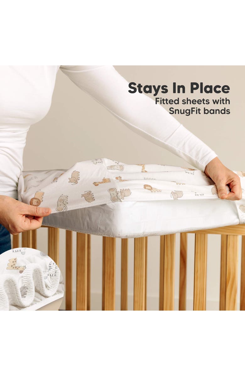 KeaBabies 2-Pack Soothe [Protect+] Waterproof Mini Crib Sheets, Alternate, color, Keasafari