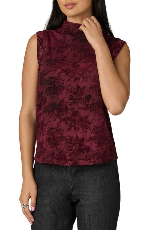 Sleeveless Mock Neck Shirttail Top