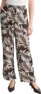 Jones New York Palm Print Wide Leg Drawstring Pants