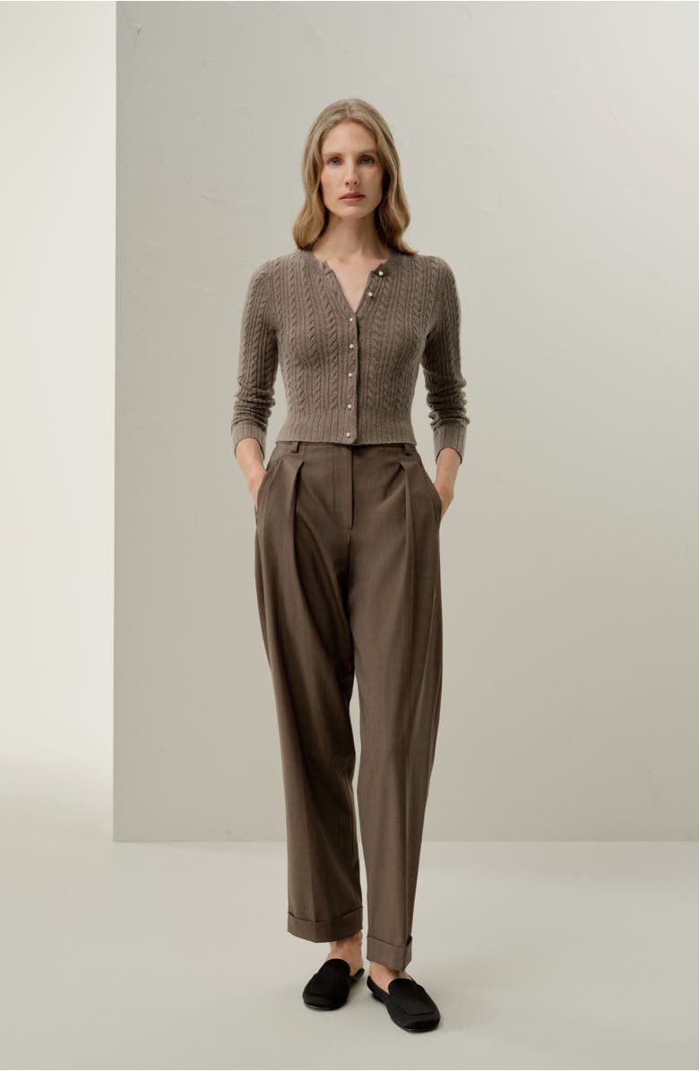 Lilysilk X LYDIA MILLEN The Hawthorn Cardigan, Alternate, color, Truffle