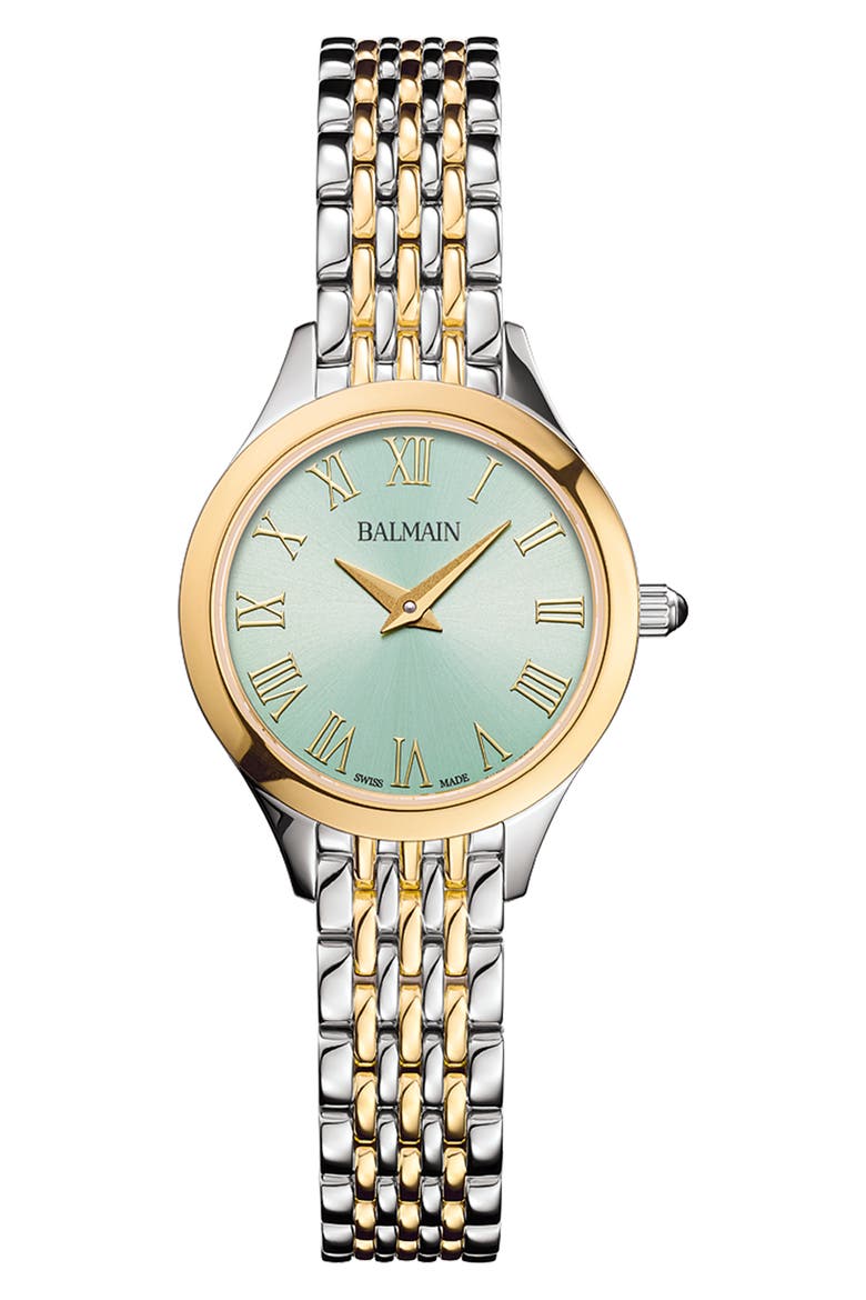 de Balmain Bracelet Watch, 25mm, Main, color, GREEN/ STAINLESS STEEL