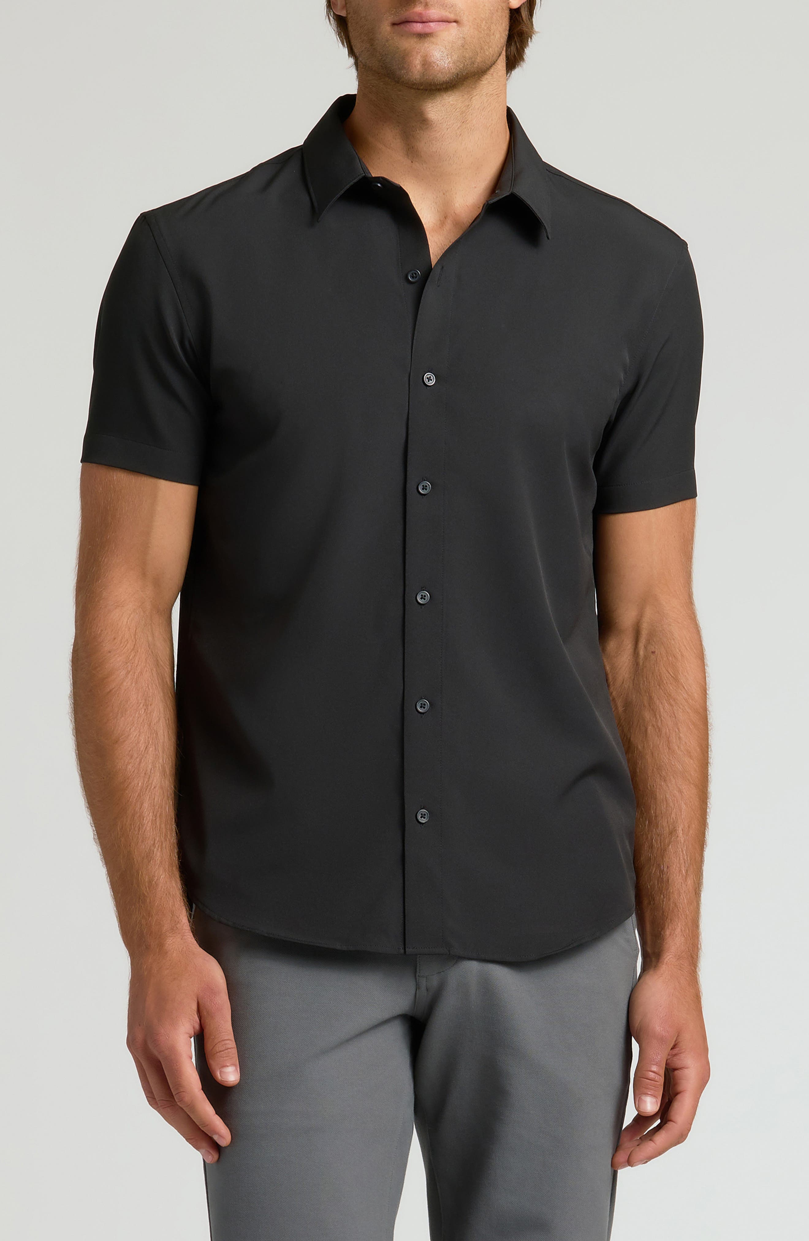 True Classic Slim Fit 4-Way Performance Stretch Short Sleeve Button-Up Shirt