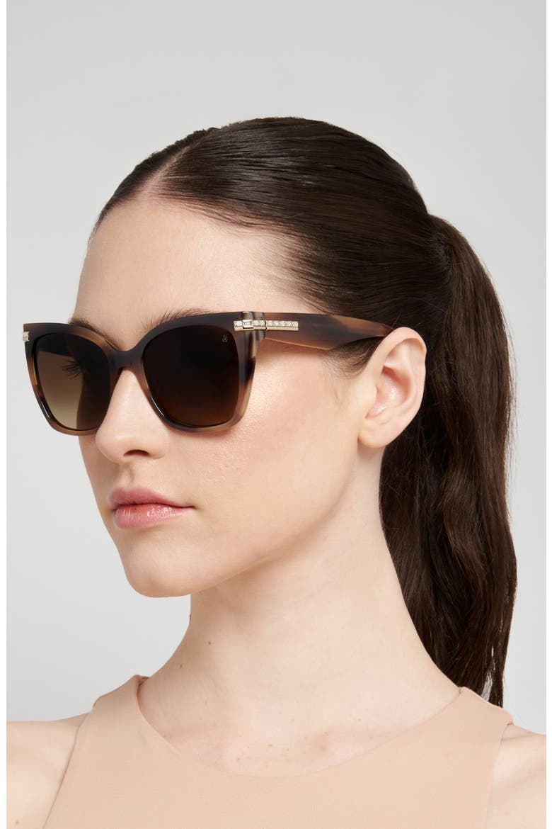 55mm Square Sunglasses, Alternate, color, HAVANA BROWN/ BROWN
