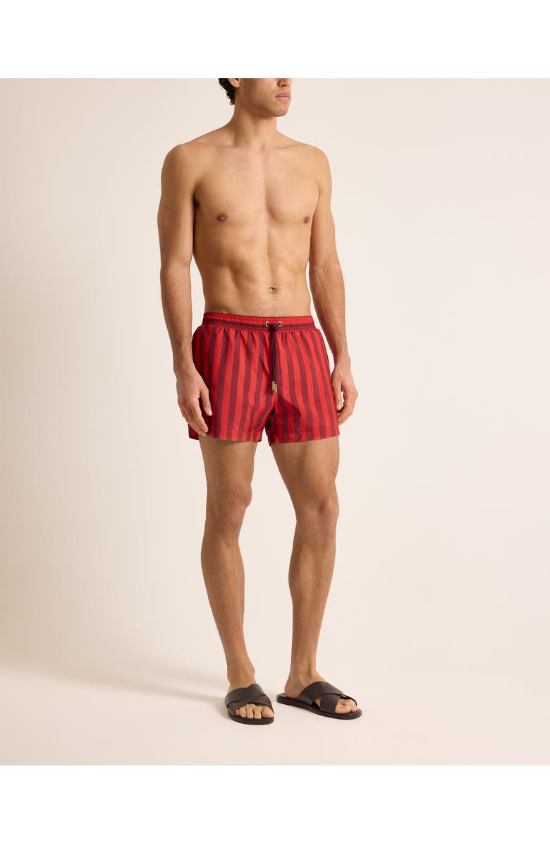 Orlebar Brown Jack Shorter Length Bold Stripe Swim Shorts, Alternate, color, Vermillion/Dark Red Stripe