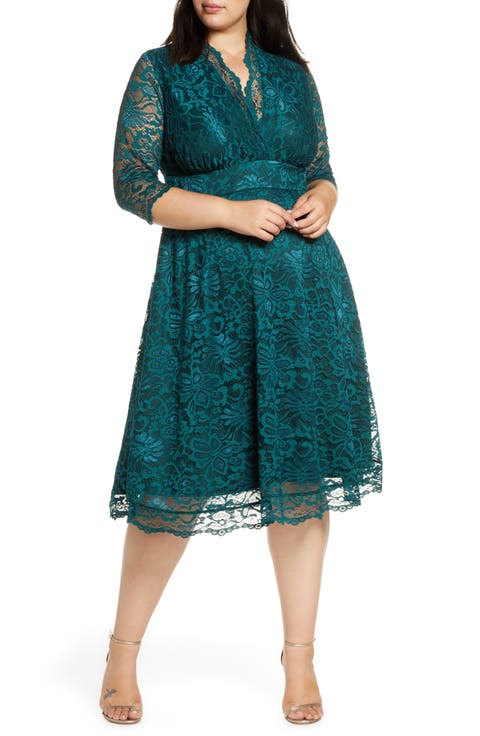 Mademoiselle Lace A-Line Dress (Plus Size)