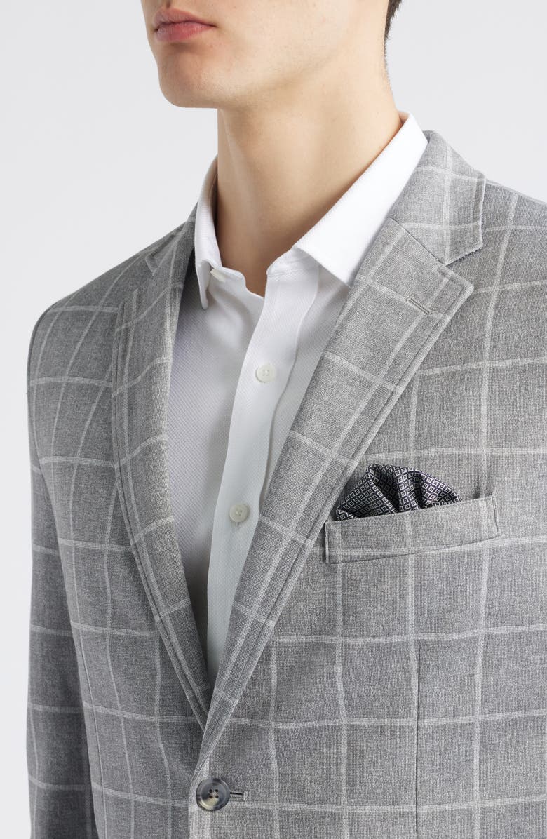 Johnston & Murphy XC Flex<sup>®</sup> Heathered Windowpane Check Knit Sport Coat, Alternate, color, Gray
