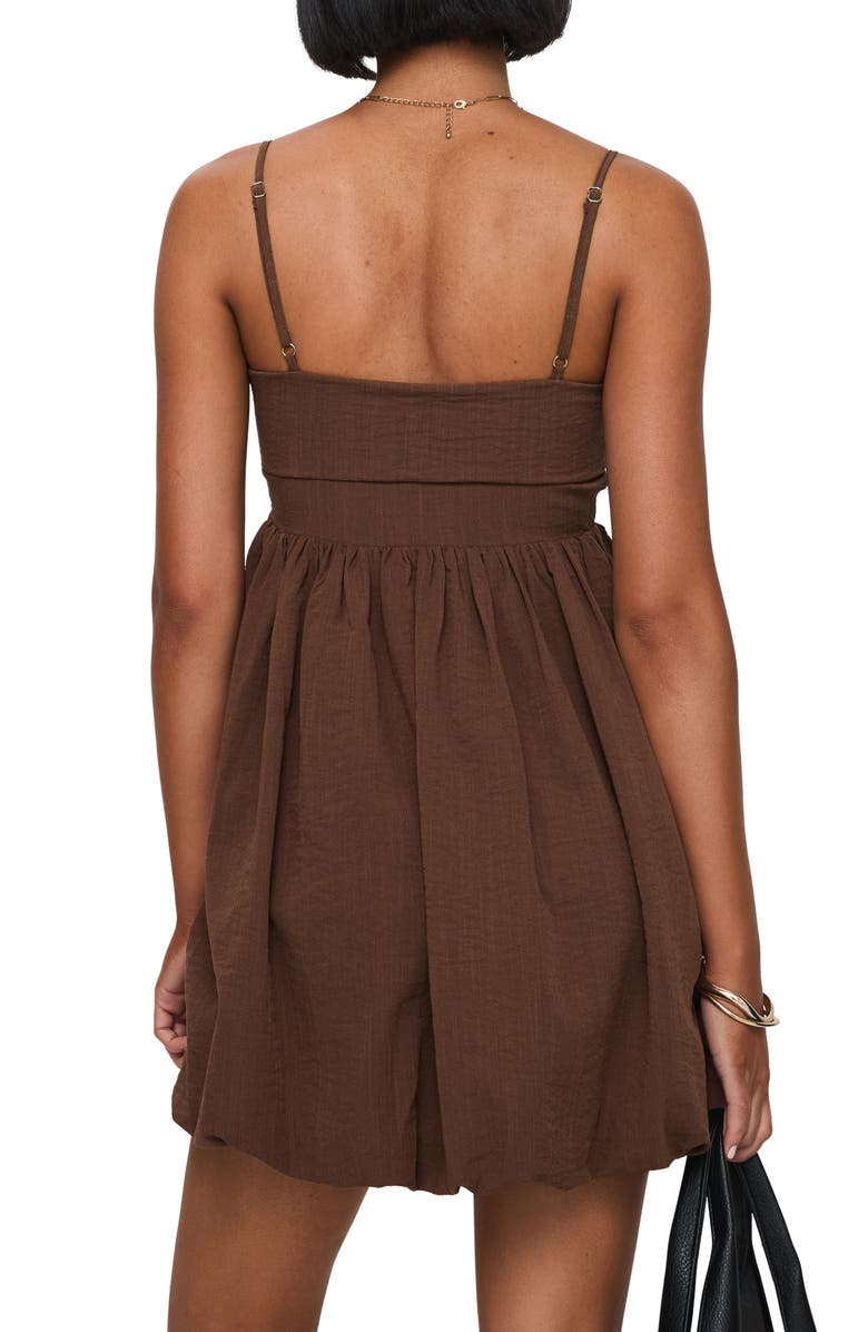 Princess Polly Layken Bubble Hem Babydoll Minidress, Alternate, color, Chocolate