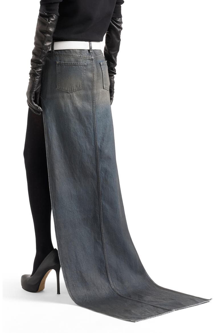 Asymmetric Denim Maxi Skirt, Alternate, color, NOLITA
