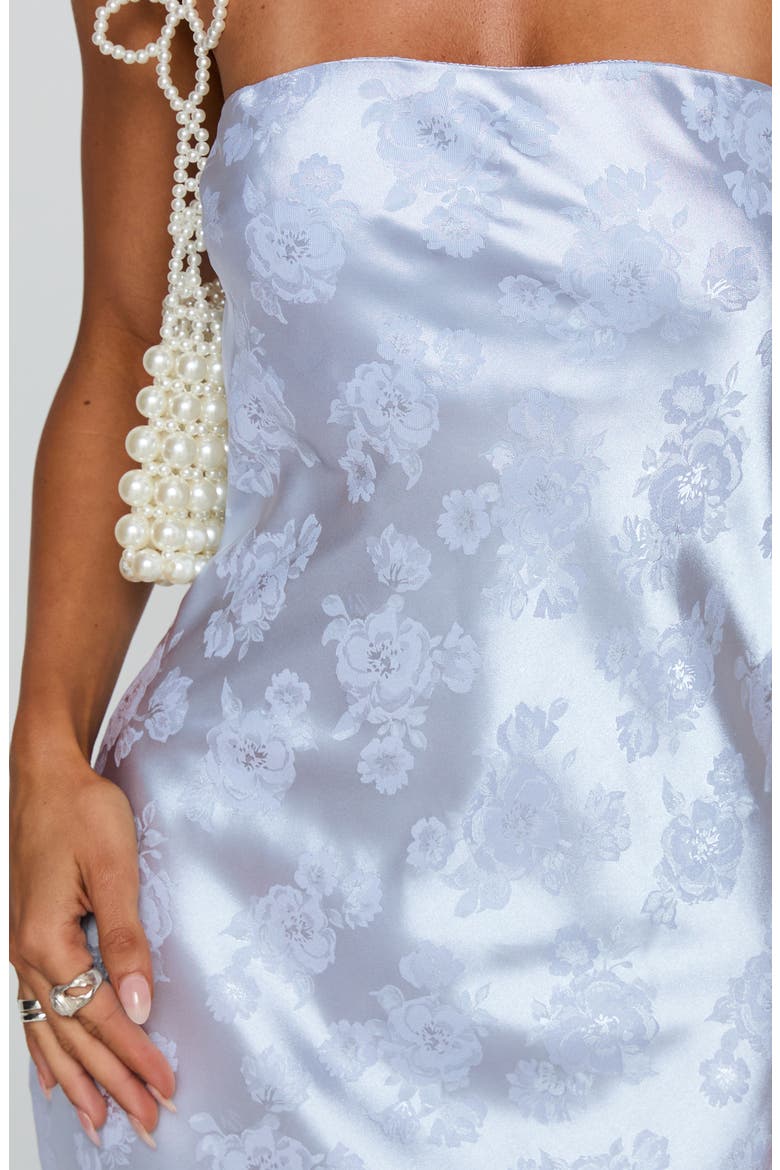 Haley Jacquard Strapless Gown, Alternate, color, BLUE JACQUARD