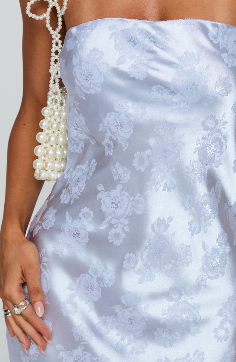 Princess Polly Haley Jacquard Strapless Gown, Alternate, color, Blue Jacquard