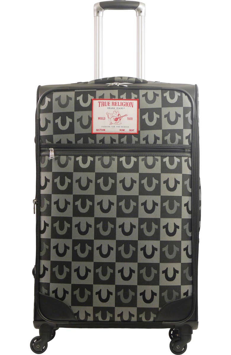 True Religion Soft Sided 31" Expandable, checkered Spinner Luggage, Alternate, color,