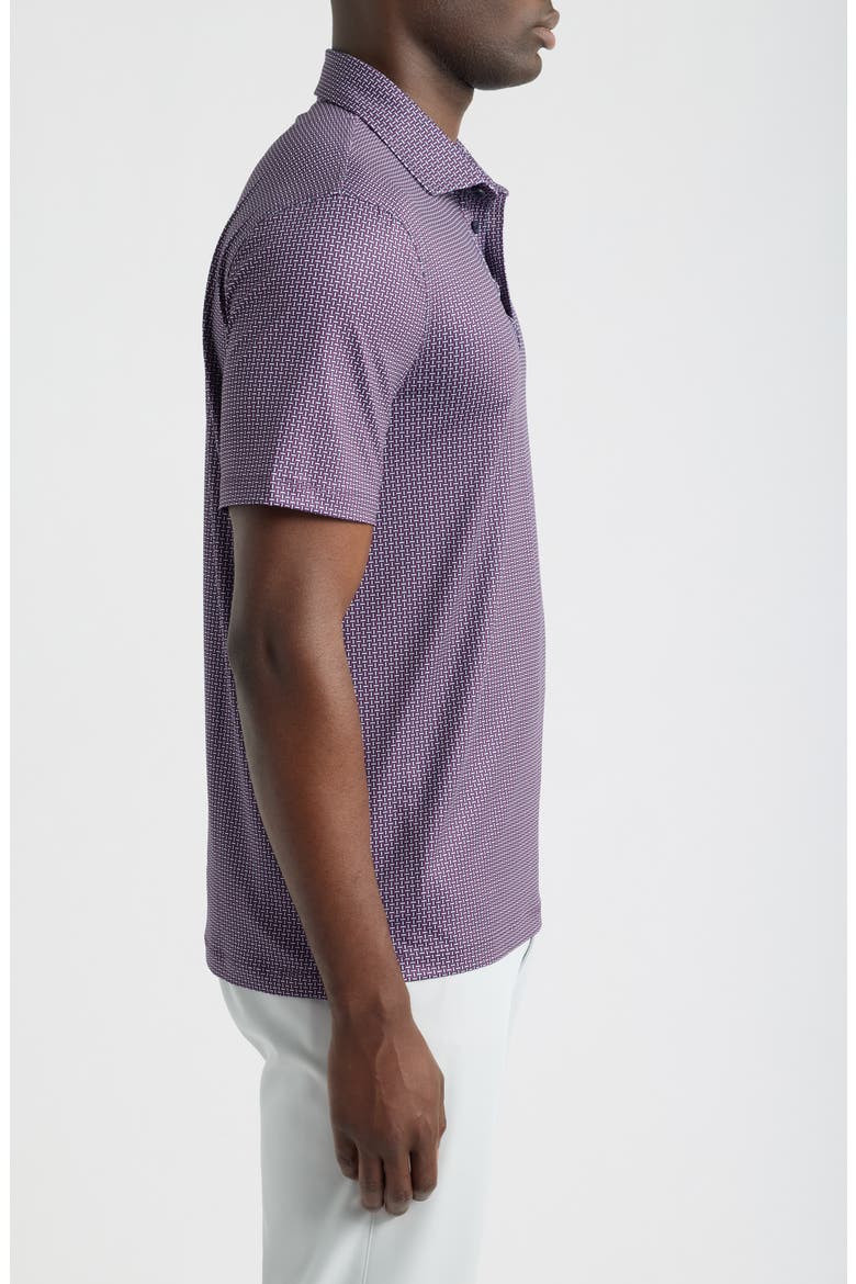 Mod Geo Tech Jersey Performance Polo, Alternate, color, TWILIGHT / DARK PLUM