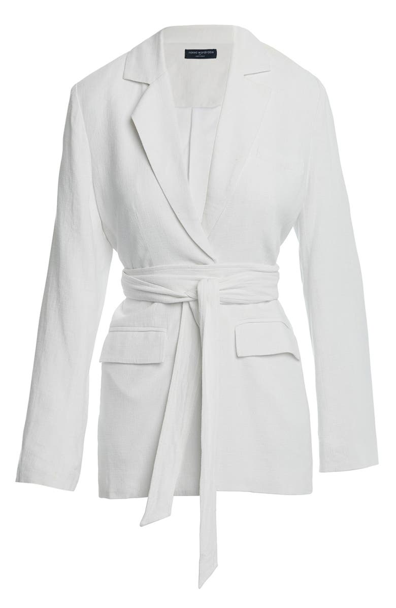 Naked Wardrobe The Extra Tie Waist Blazer, Alternate, color, 