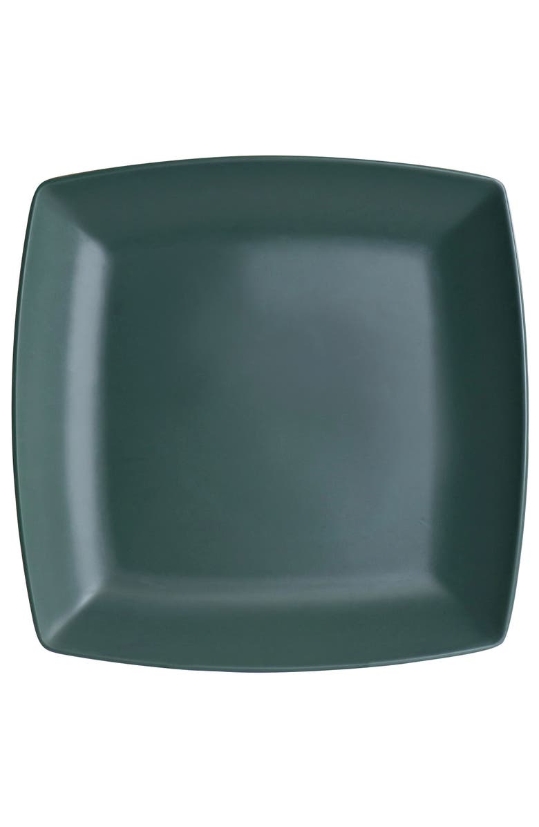 Gibson Home Grayson Melamine 12 Piece Square Dinnerware Set, Alternate, color, Green