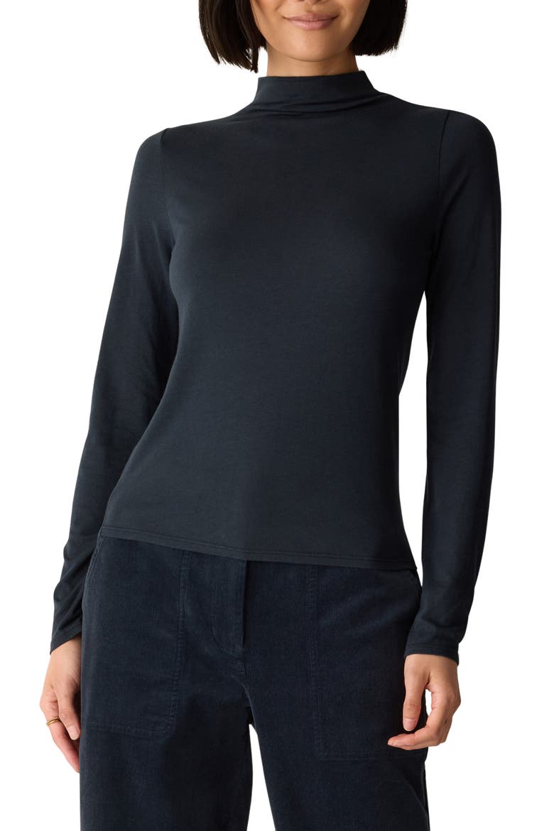 Funnel Neck Long Sleeve T-Shirt, Main, color, MARITIME