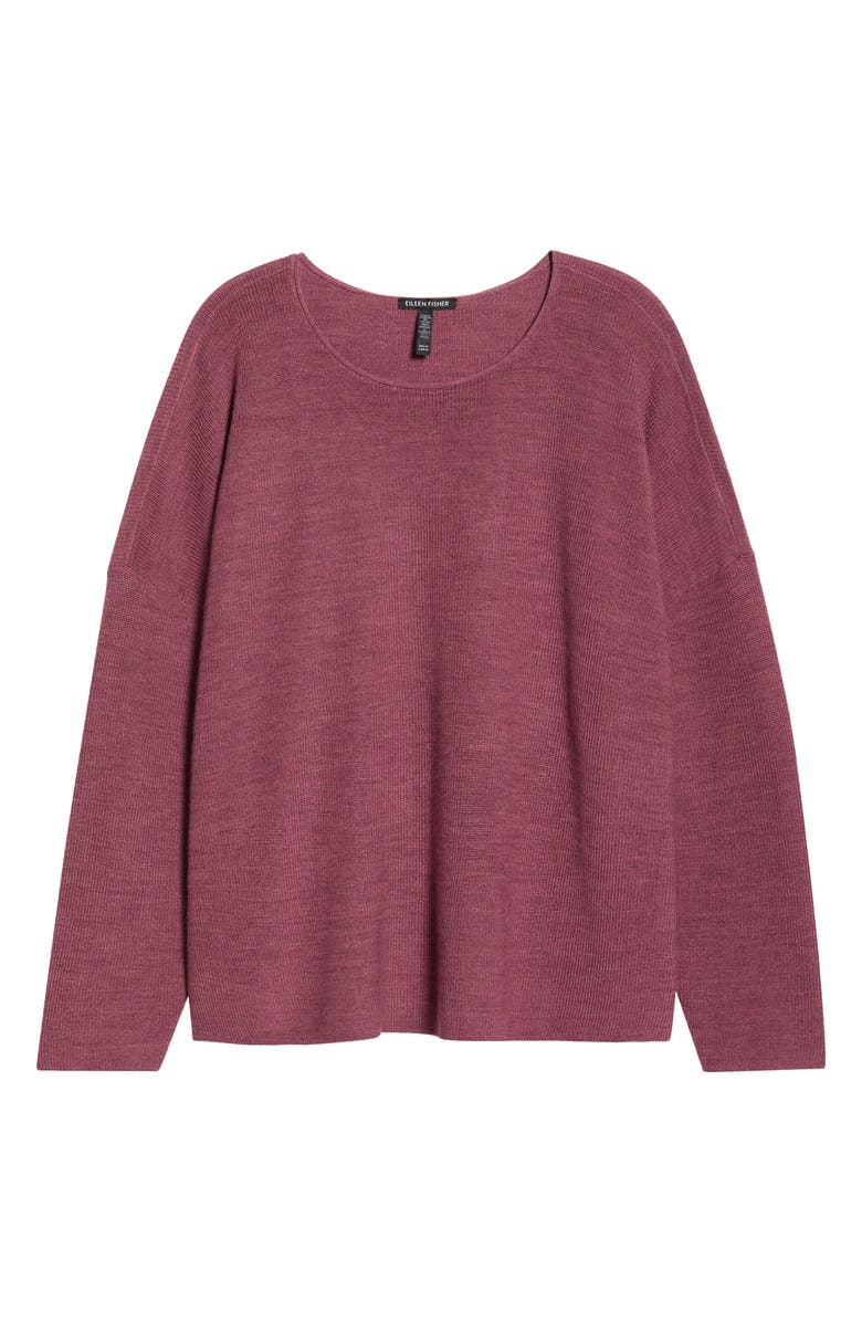 Eileen Fisher Crewneck Wool Sweater, Alternate, color, Tea Rose