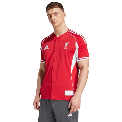 Men's adidas  Red Liverpool Full-Button Baseball Jersey