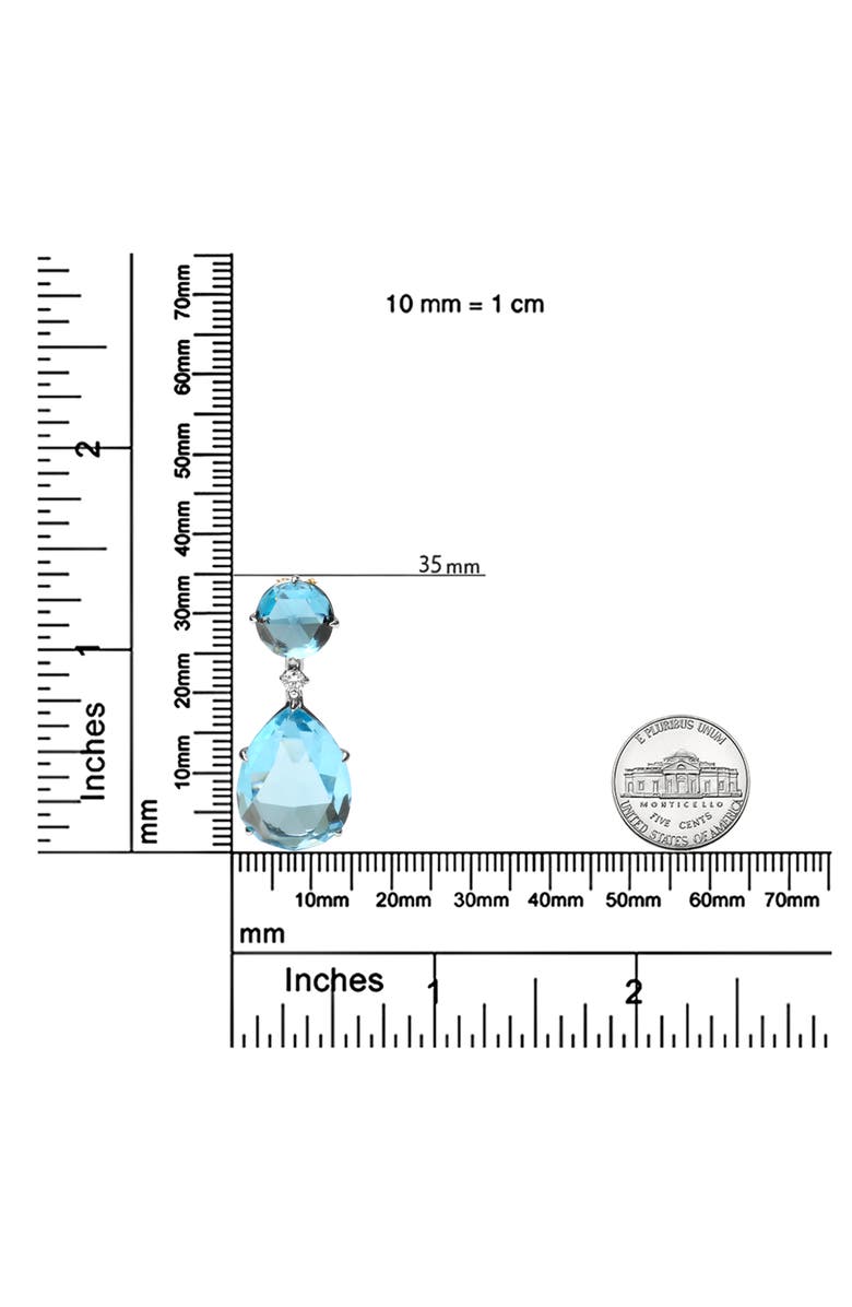 Haus of Brilliance 18K Gold Diamond Accent Topaz and Topaz Drop Pendant Necklace, Alternate, color, White