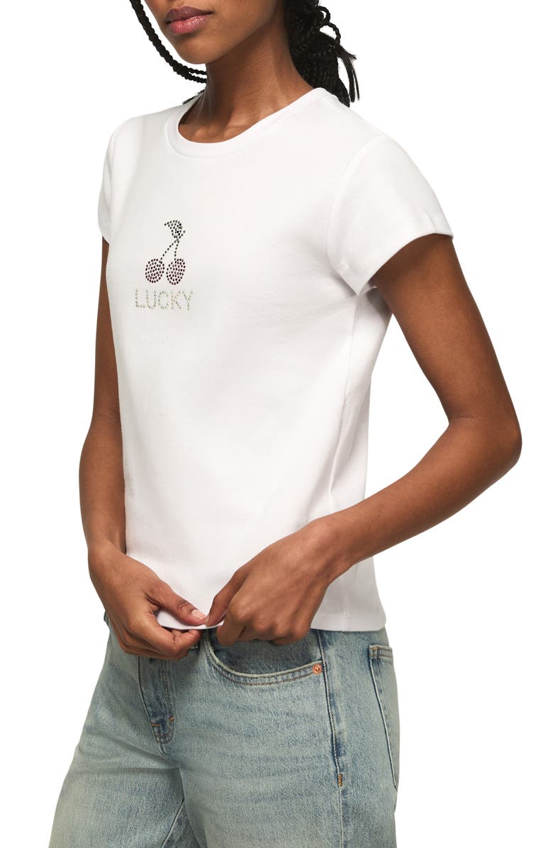 Lucky Brand Cherries Baby T-Shirt, Alternate, color, Bright White