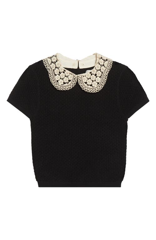 Alice And Olivia Chase Puff-sleeve Sweater In Black