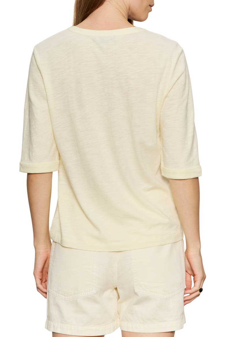Rolled Sleeve V-Neck T-Shirt, Alternate, color, LEMON DROP YELLOW