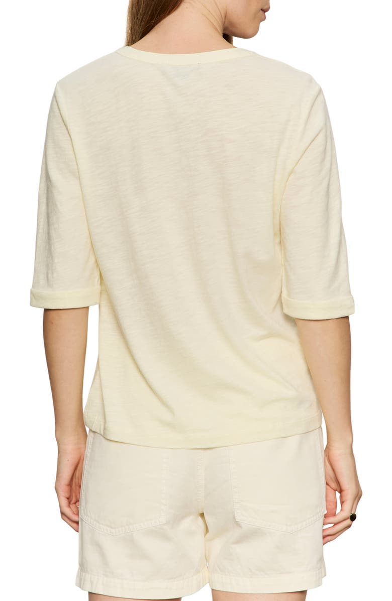 Sanctuary Rolled Sleeve V-Neck T-Shirt, Alternate, color, Lemon Drop Yellow
