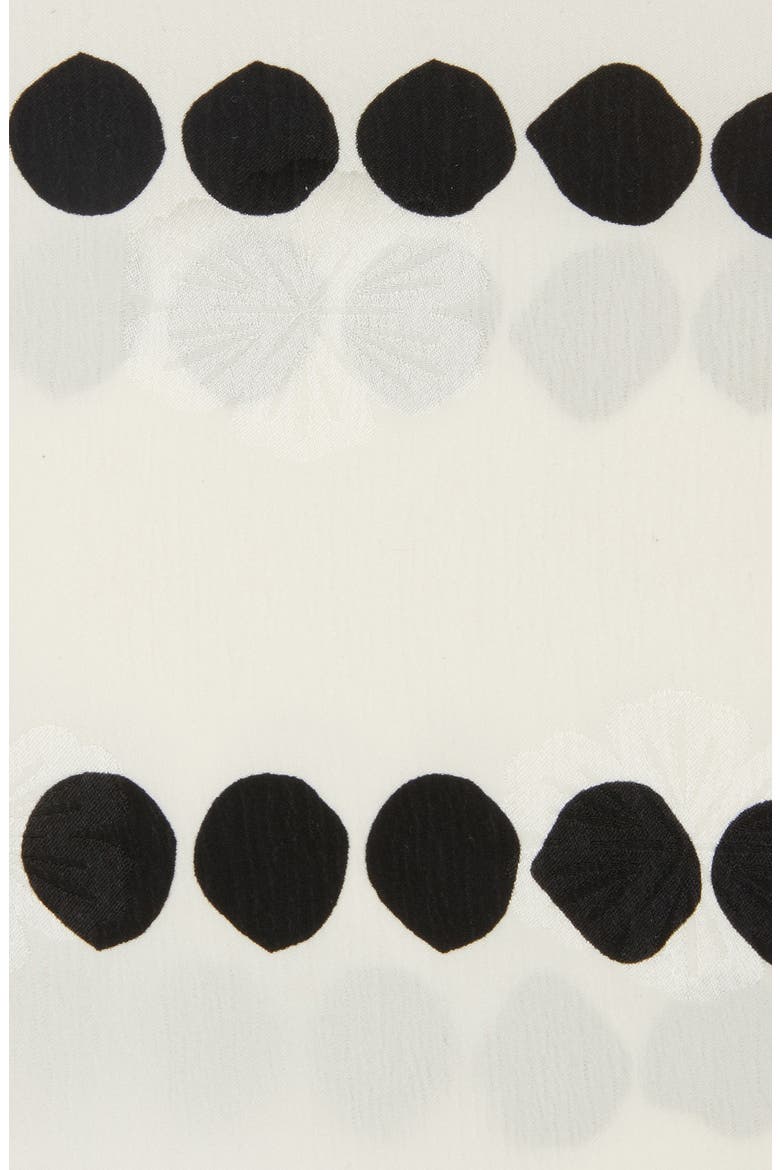 Black Dot Floral Jacquard Silk Pocket Square, Alternate, color, WHITE