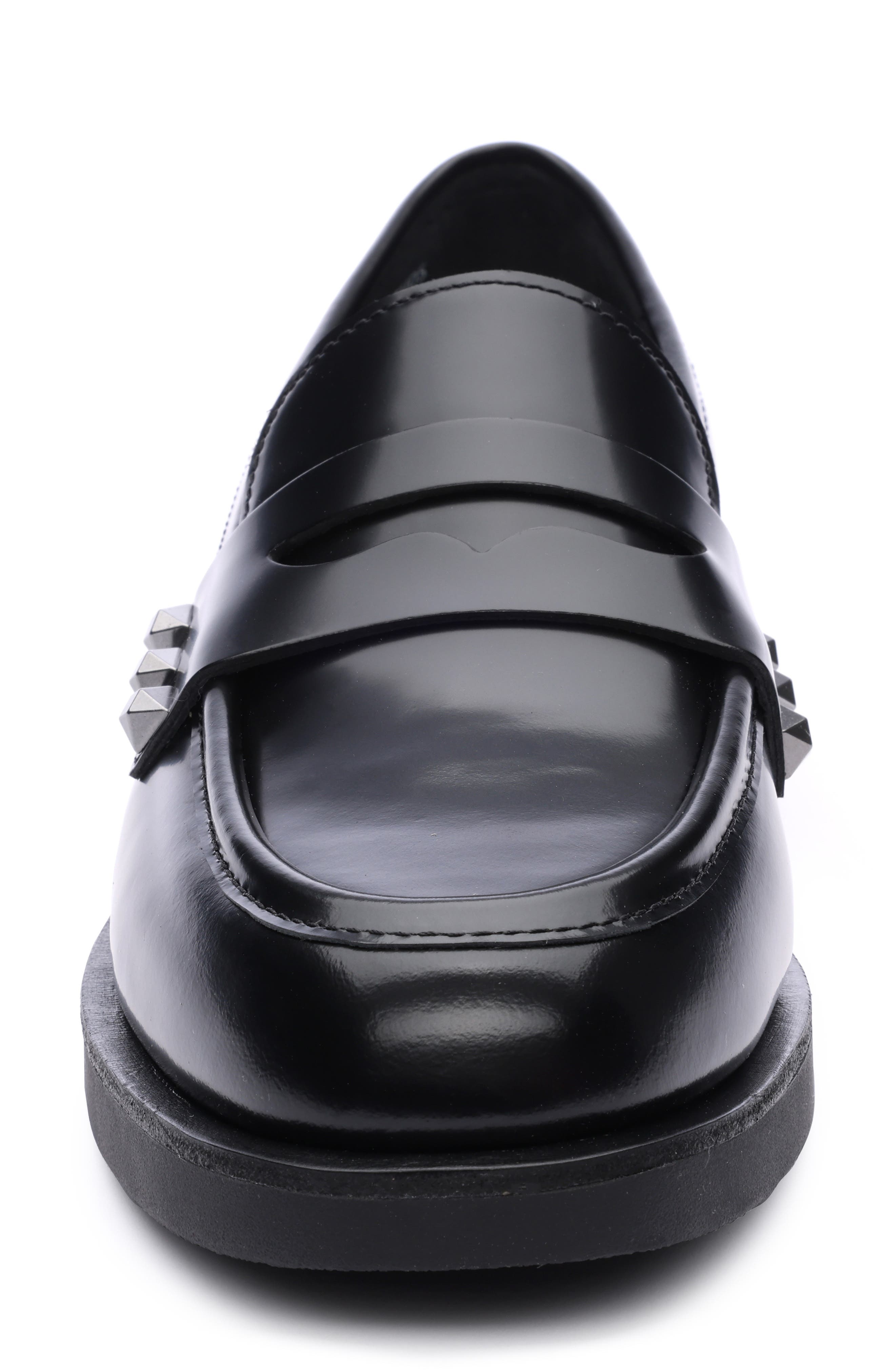 Ash Whisper Studs Leather Loafer, Alternate, color, Black
