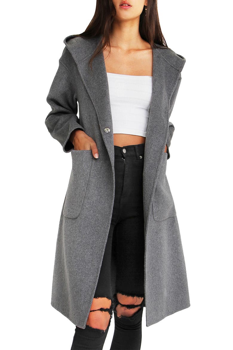 Walk This Way Wool Coat, Main, color, DARK GREY