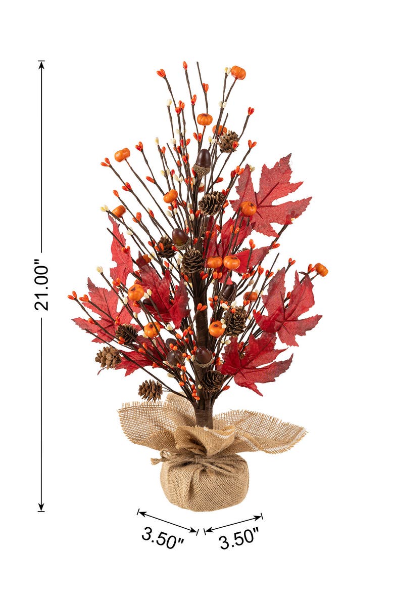 Fall Harvest Table Tree Decor, Alternate, color, Burgundy