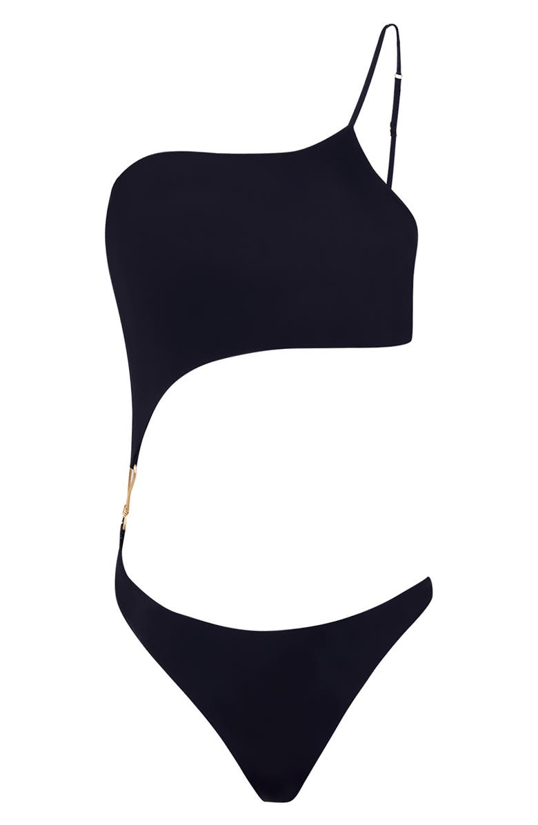ViX Paula Hermanny Sienna Deise Solid Cutout One-Shoulder One-Piece Swimsuit, Alternate, color, 