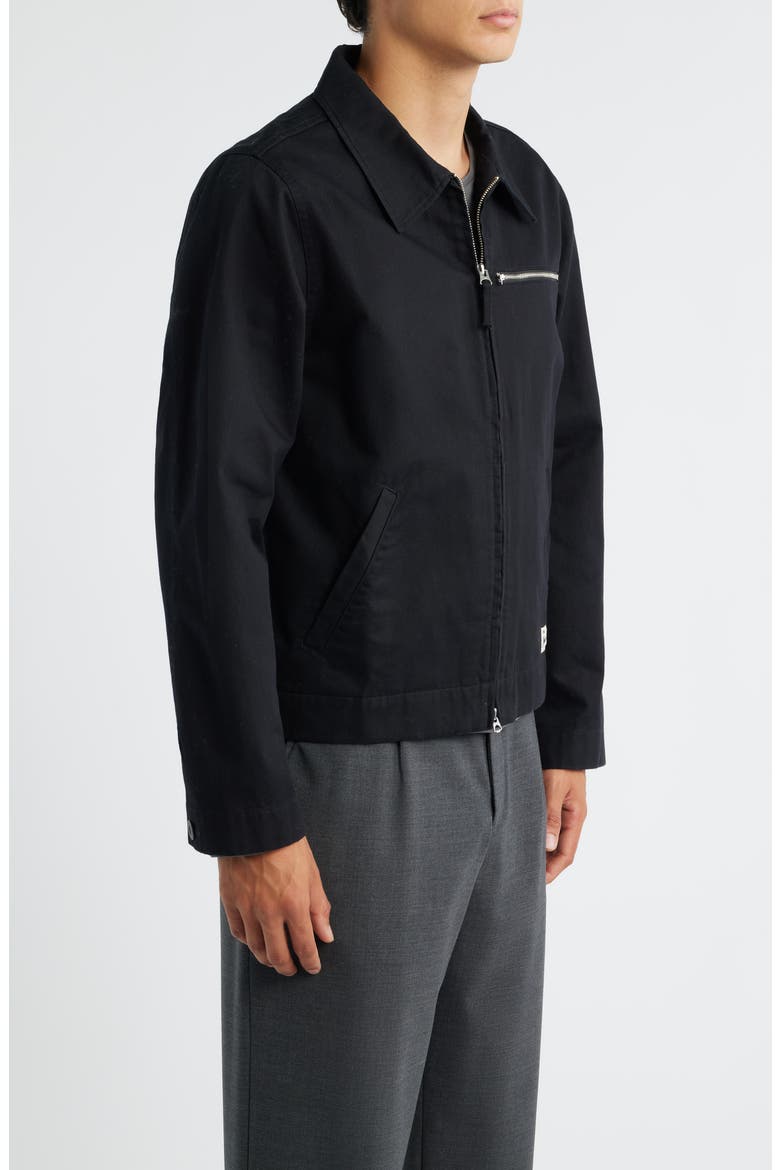 Organic Cotton Twill Work Jacket, Alternate, color, DEEP BLACK