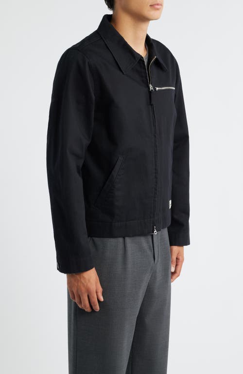Merz B Schwanen Organic Cotton Twill Work Jacket In Black