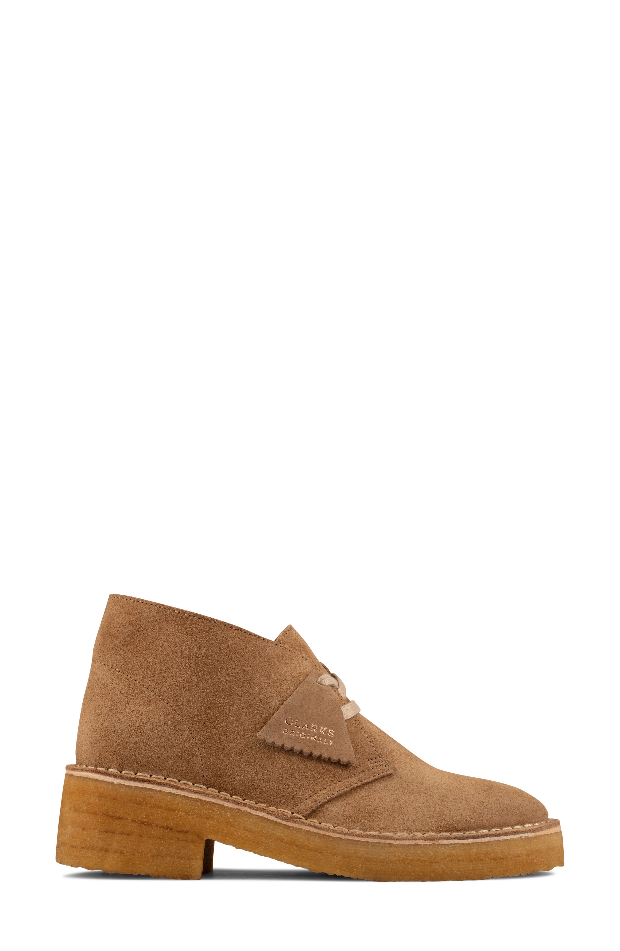 Clarks® Arisa Chukka Boot, Alternate, color, DARK SAND SUEDE