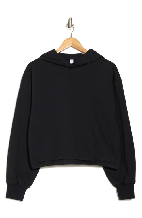 Z By Zella Feather Fleece Cinch Hem Pullover Hoodie In Black