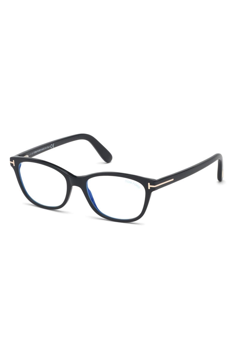 TOM FORD 50mm Square Blue Light Blocking Glasses, Alternate, color, 